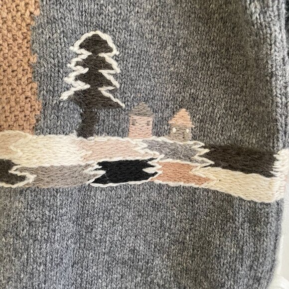 Vintage thick wool sweater coat - Picture 3 of 6